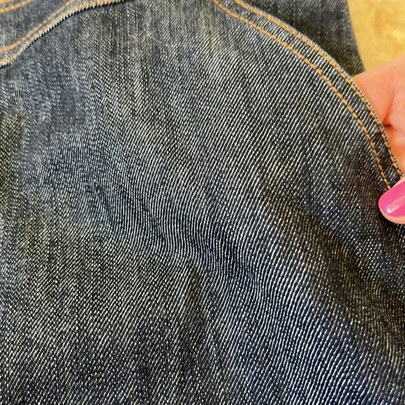 Dark wash A-line denim skirt Boden US 4/UK 8, Pockets, detail stitching - Picture 2 of 8